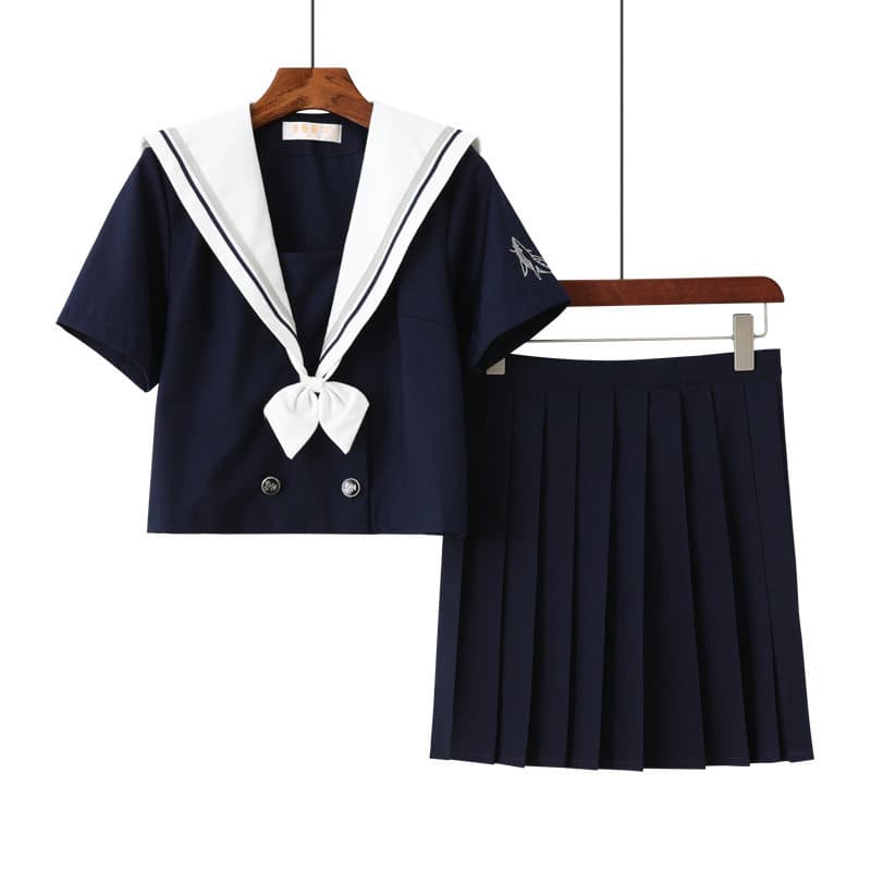 女装 清楚系半袖セーラー服上下セット