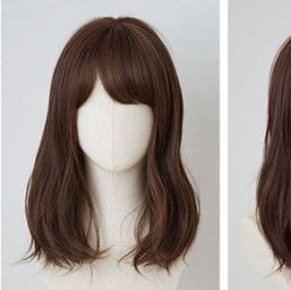 女装 ふんわりナチュラル斜め前髪ミディアムウェーブ