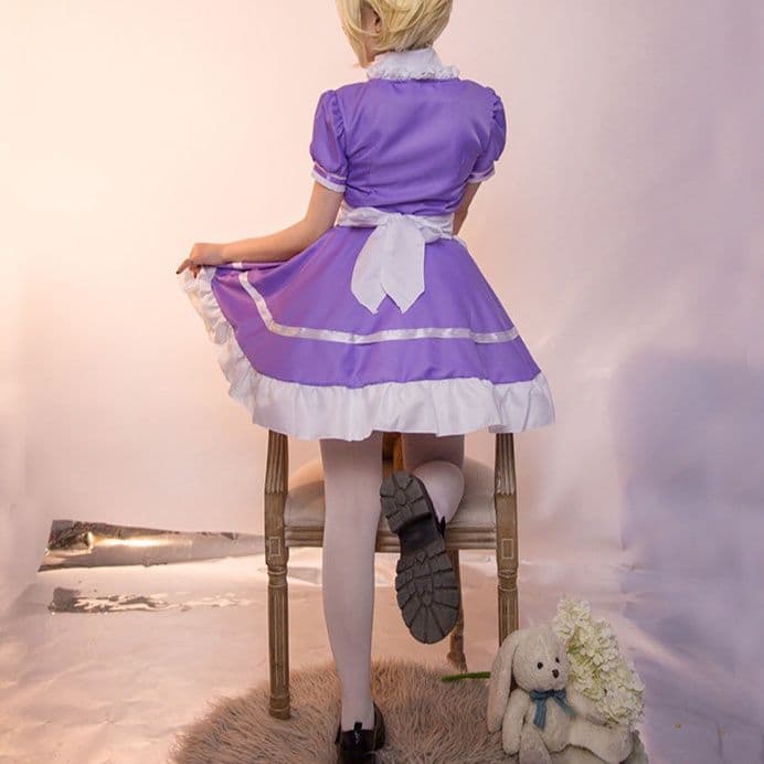 女装 華やかフリル付き姫系メイド服フルセット