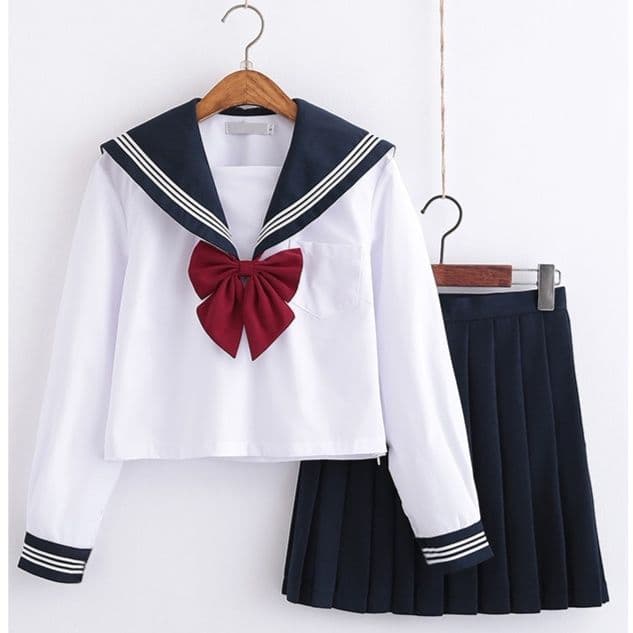 女装 本格派三本線セーラー服上下セット