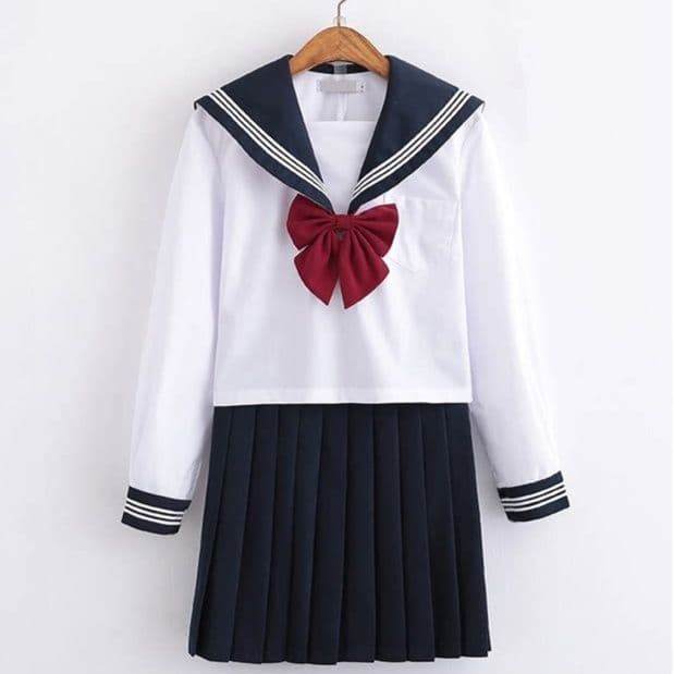 女装 本格派三本線セーラー服上下セット