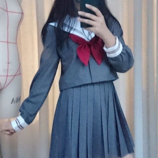 女装 清楚系スクールガール長袖セーラー服上着