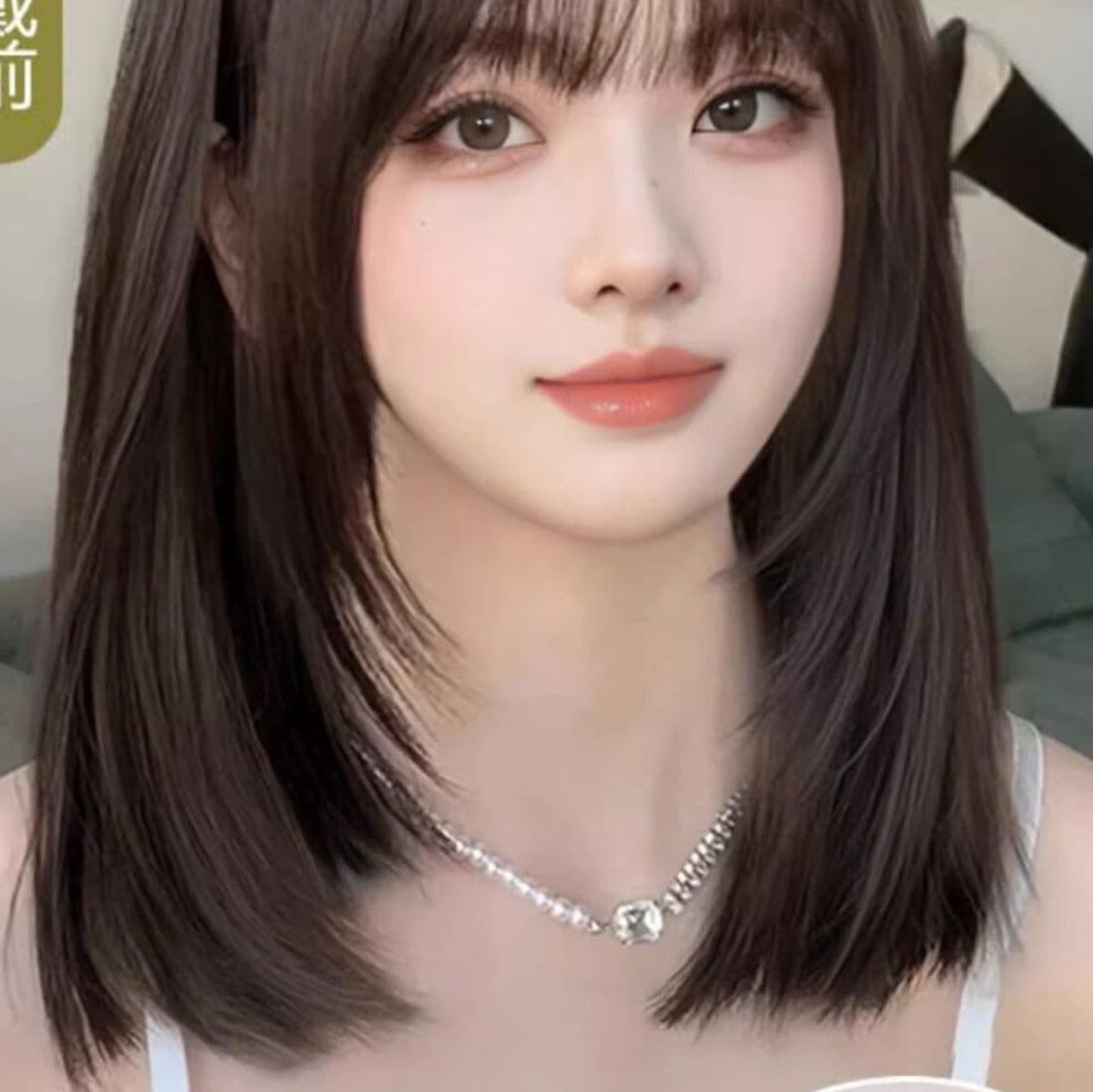女装 ナチュラルストレート前髪ありミディアムウィッグ