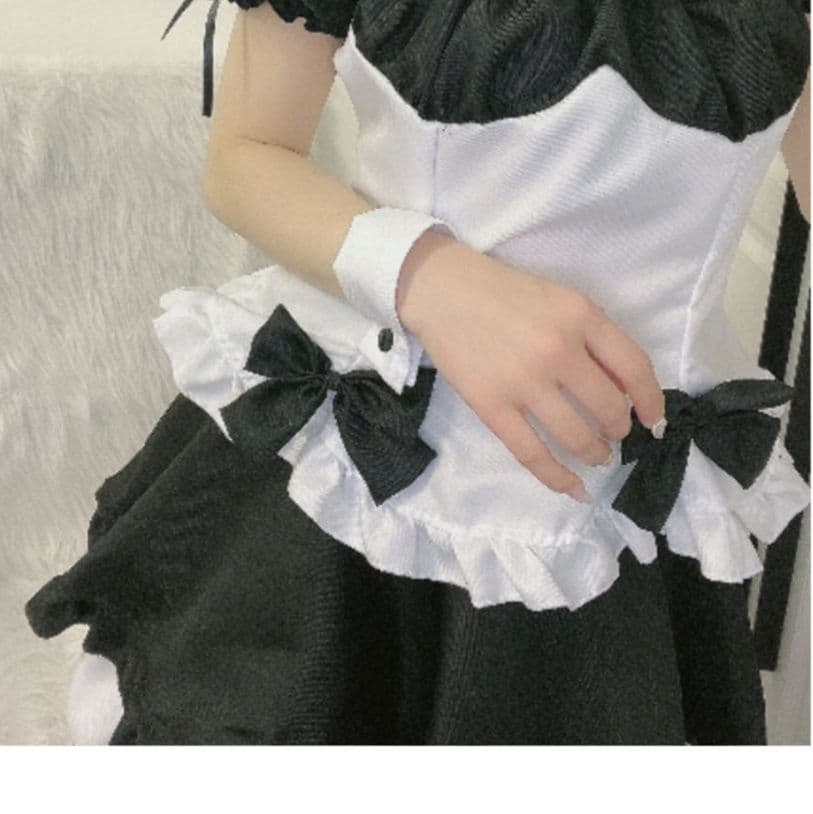 女装 豪華フリル付き本格女装メイド衣装セット