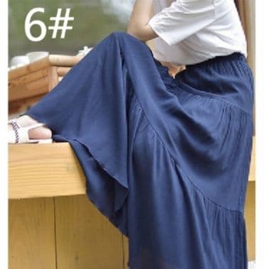 女装 春夏新作 透け感フレアスカート ゆったり長丈 ウエストゴム仕様