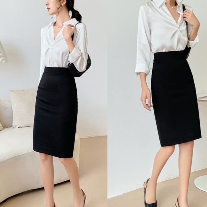 女装 清楚系タイトスカート事務服風