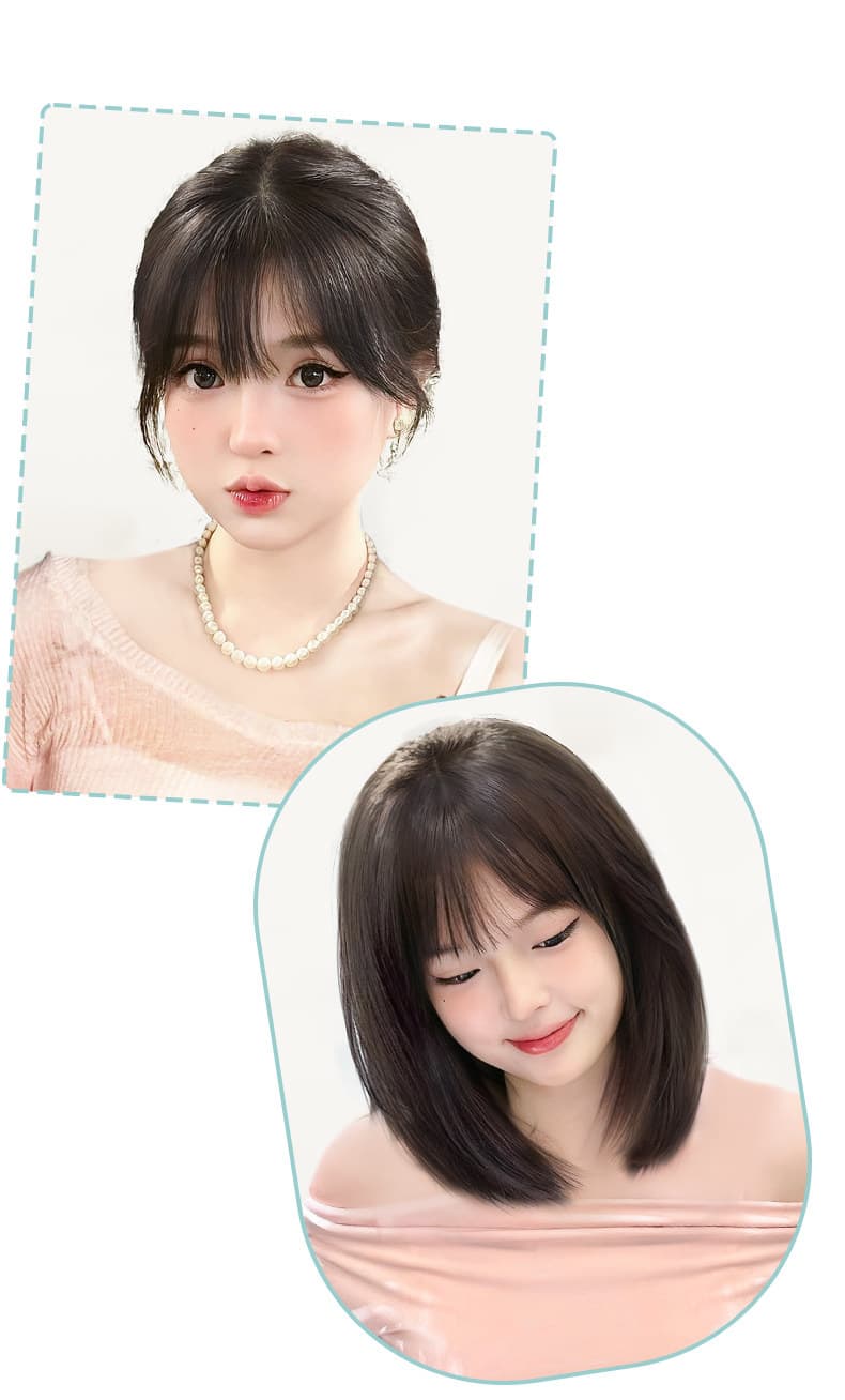 女装 小顔効果抜群のナチュラル前髪ミディアムウィッグ