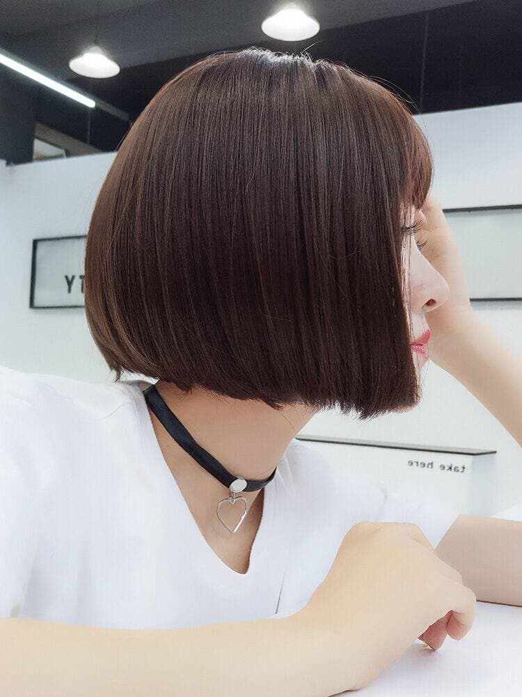 女装 ナチュラルぱっつん前髪ショートボブウィッグ