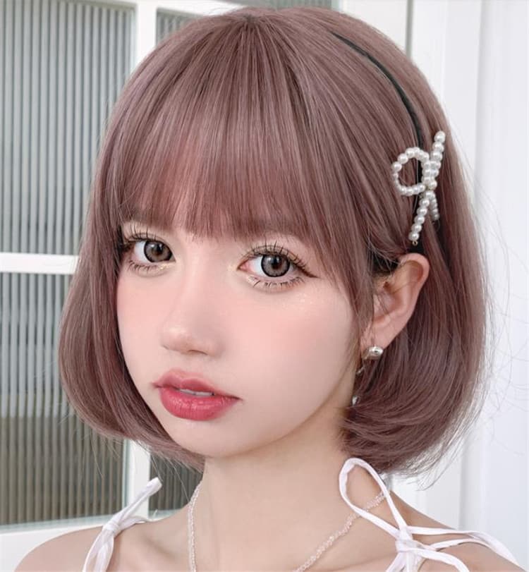 女装 ウィッグ ボブヘア 前髪あり 自然仕上げ 