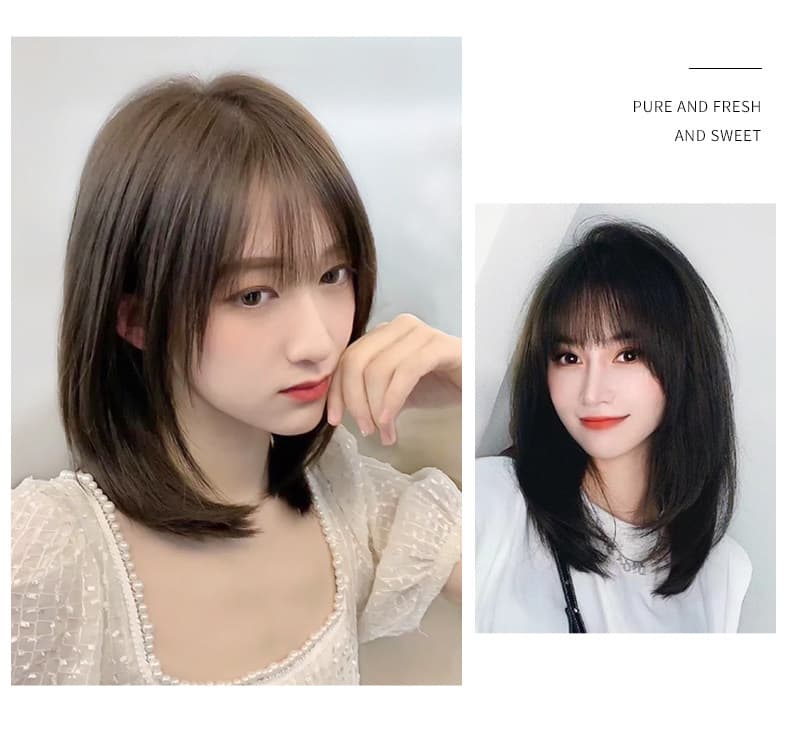 女装 清楚系ミディアムストレートウィッグ