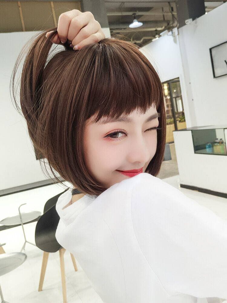 女装 ナチュラルぱっつん前髪ショートボブウィッグ
