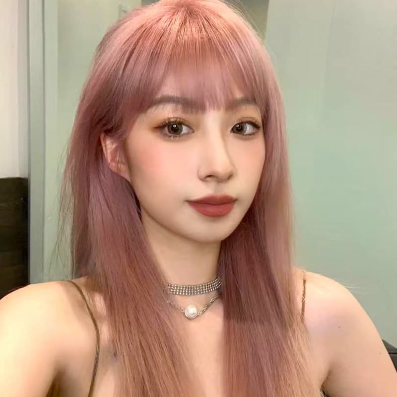 女装 透け感前髪ロングストレート姫系ウィッグ