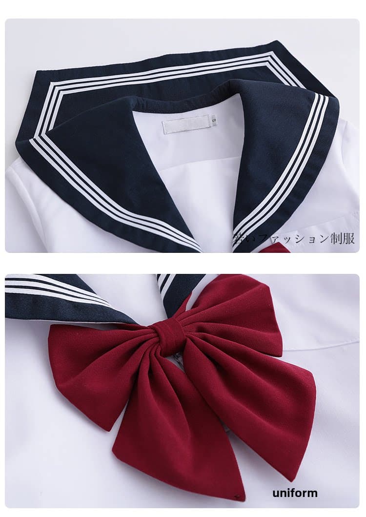 女装 本格派三本線セーラー服上下セット