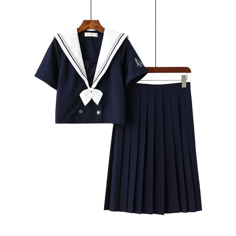 女装 清楚系半袖セーラー服上下セット