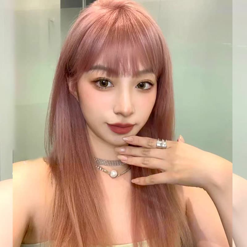 女装 透け感前髪ロングストレート姫系ウィッグ