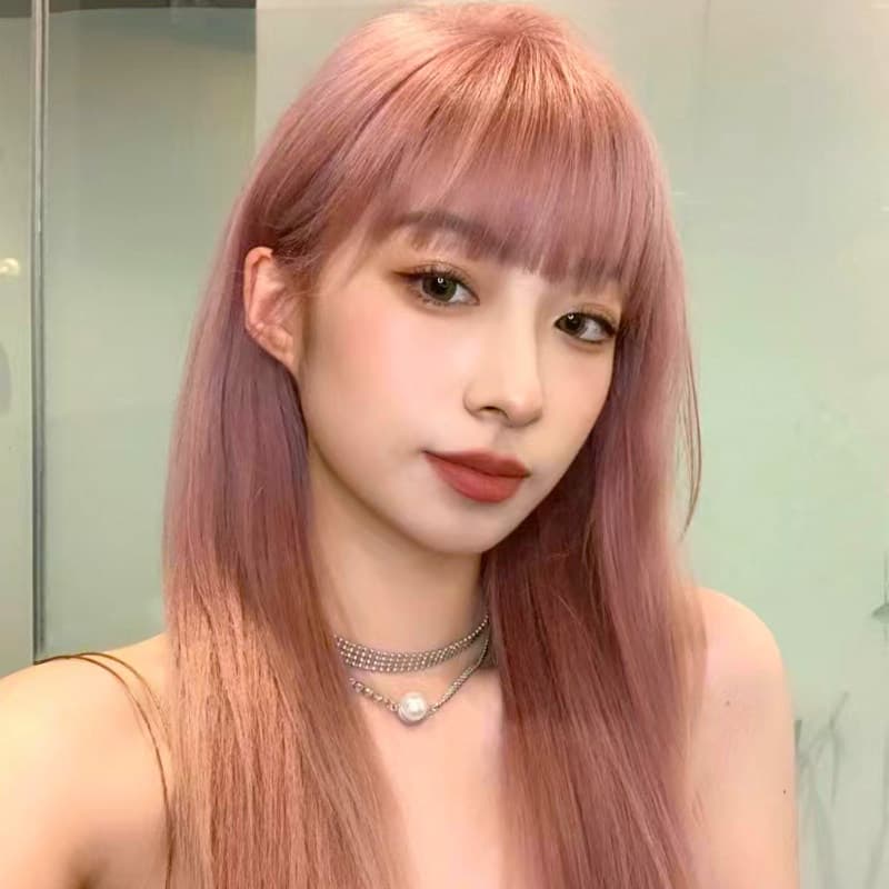 女装 透け感前髪ロングストレート姫系ウィッグ