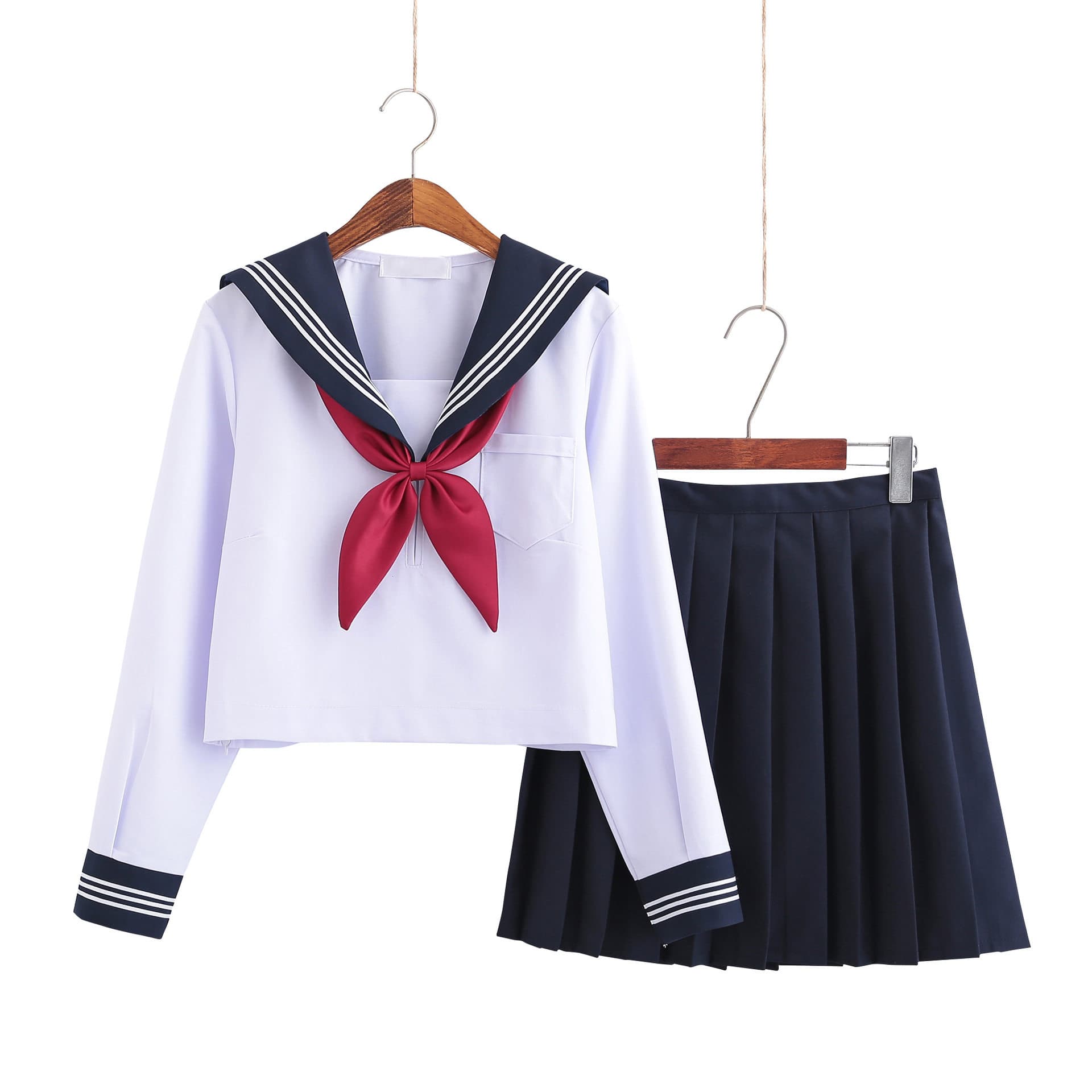 女装 本格派三本線セーラー服上下セット