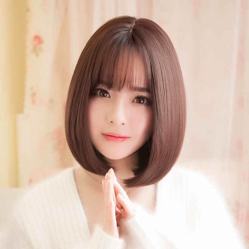女装 内巻きショートボブ前髪ありナチュラルウィッグ