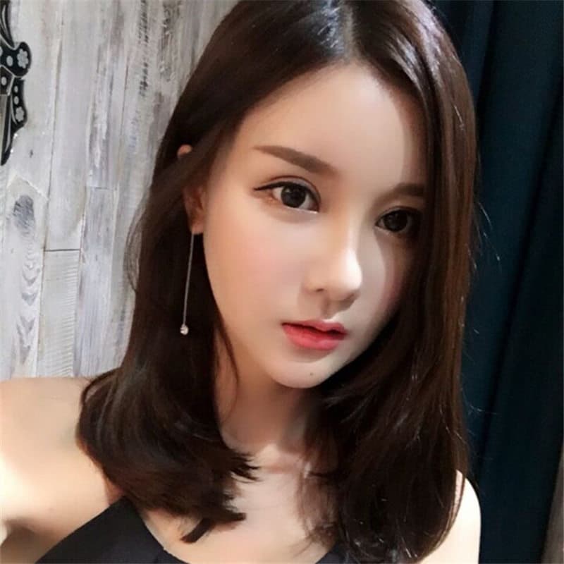 女装 ナチュラル斜め前髪セミロングウィッグ