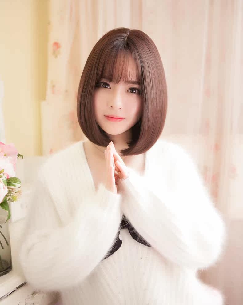 女装 内巻きショートボブ前髪ありナチュラルウィッグ