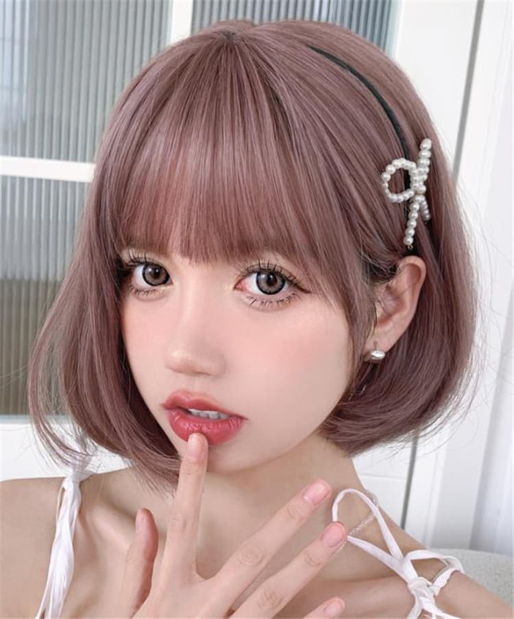 女装 ウィッグ ボブヘア 前髪あり 自然仕上げ 