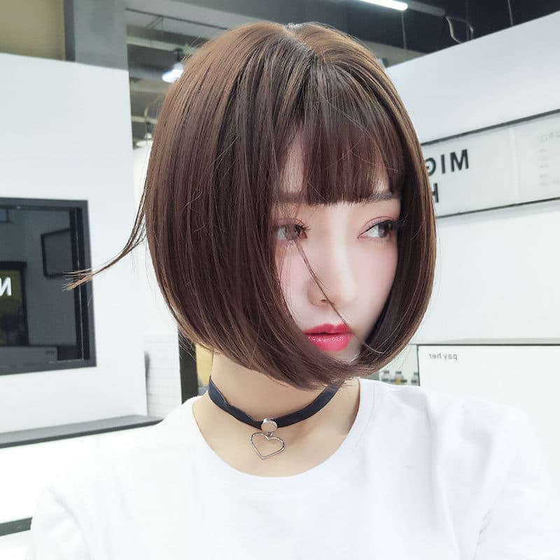 女装 ナチュラルぱっつん前髪ショートボブウィッグ