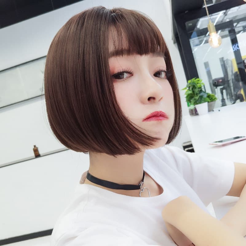 女装 ナチュラルぱっつん前髪ショートボブウィッグ