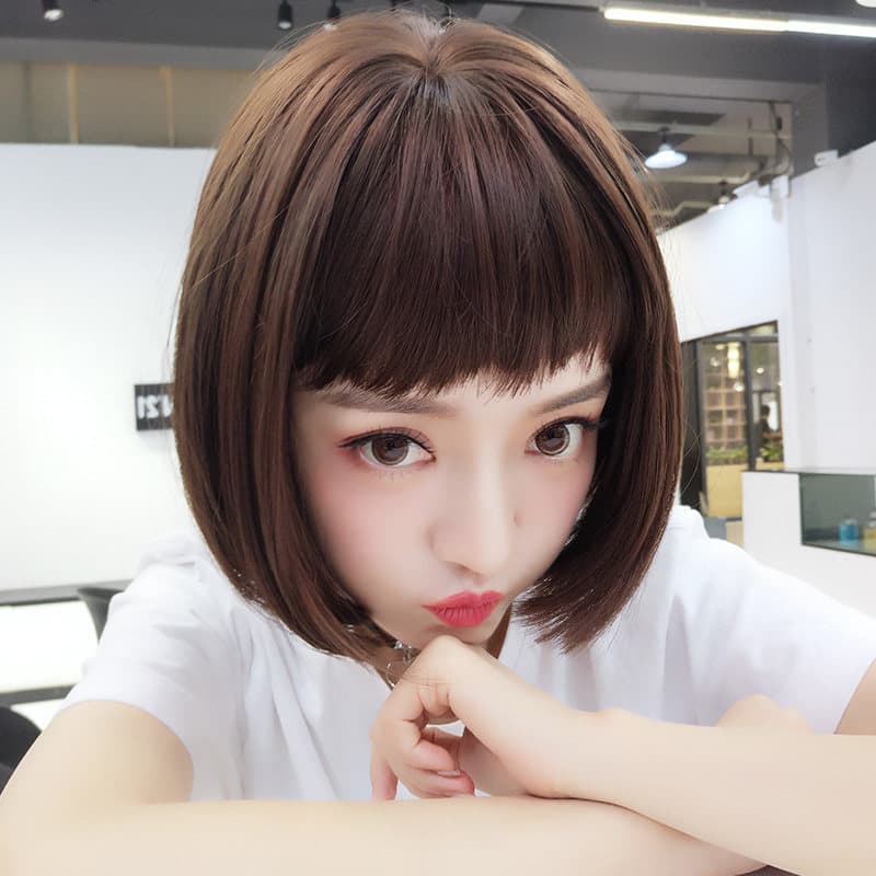 女装 ナチュラルぱっつん前髪ショートボブウィッグ