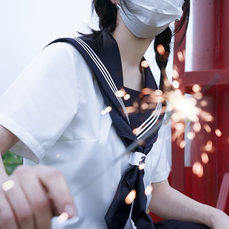 女装 清楚系半袖セーラー服上下セット