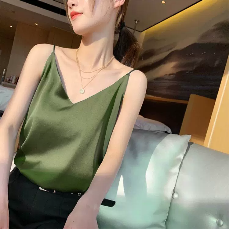 女装 サテン調なめらかキャミソール型インナー