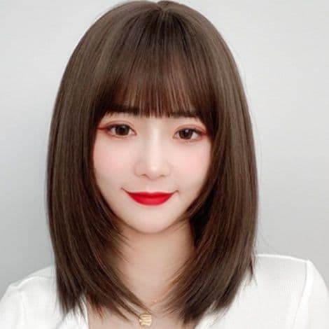 女装 初恋気分鎖骨ミディアムぱっつん前髪ウィッグ