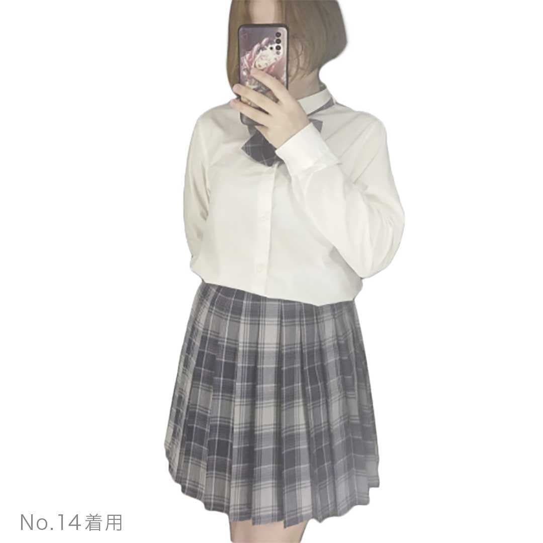 女装 選べる16色 チェック柄プリーツスカート 3点セット