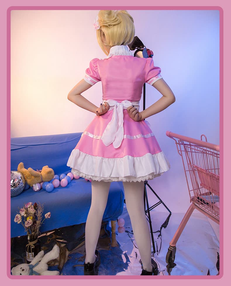 女装 夢見る姫系フリルエプロンメイド服セット