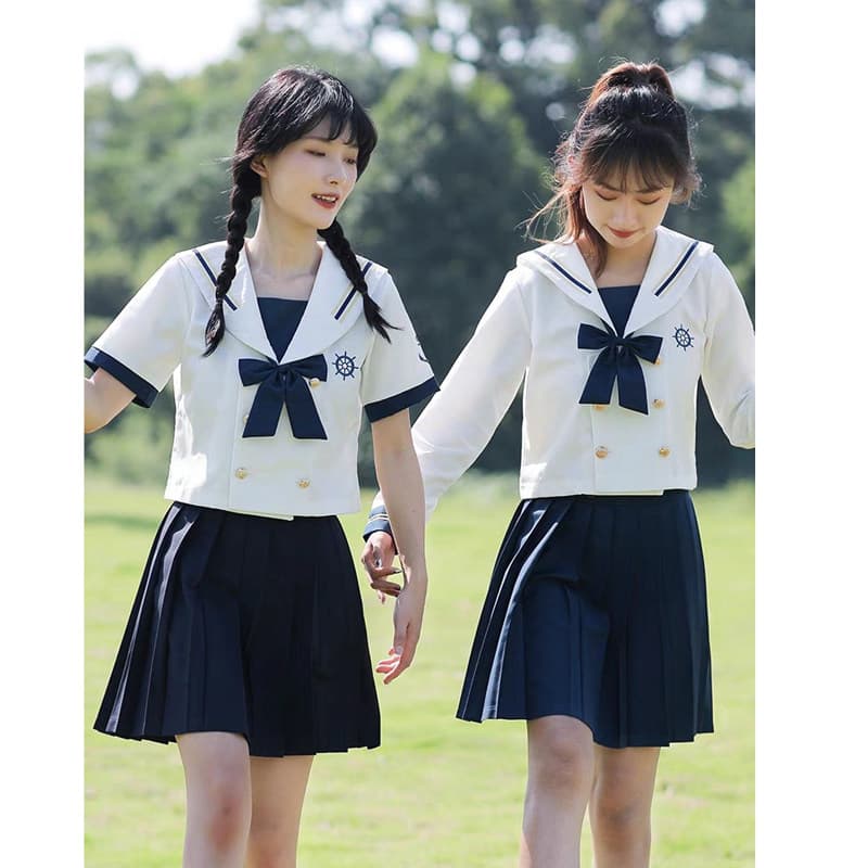 女装 マリン風セーラー襟付きフード付き制服セット