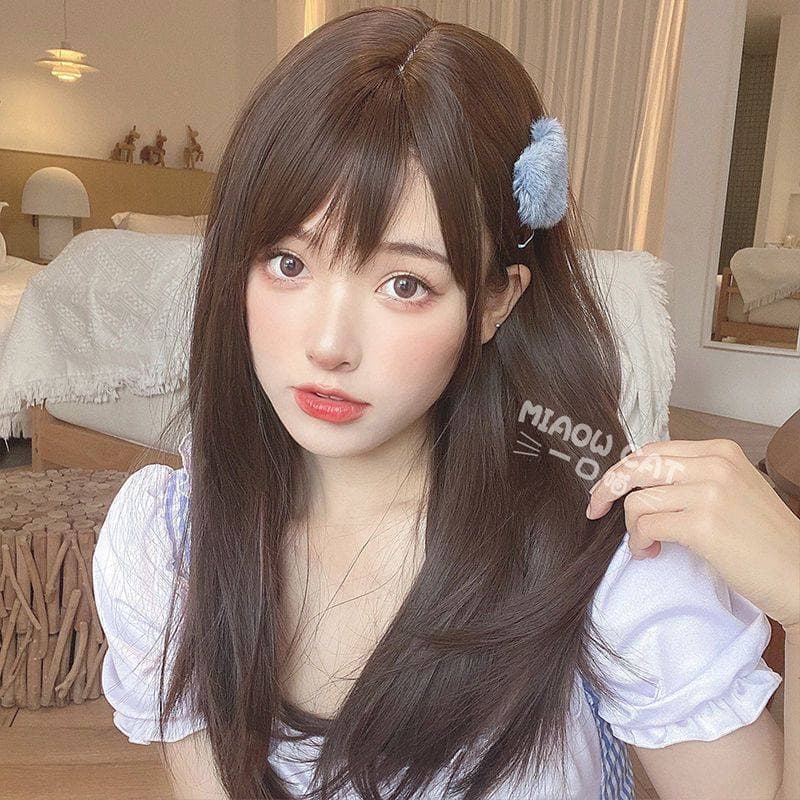 女装 清楚系ストレートロング前髪ぱっつんウィッグ