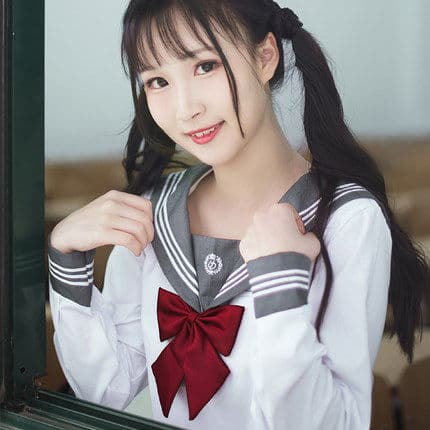 女装 清楚系学園風セーラー服上下セット