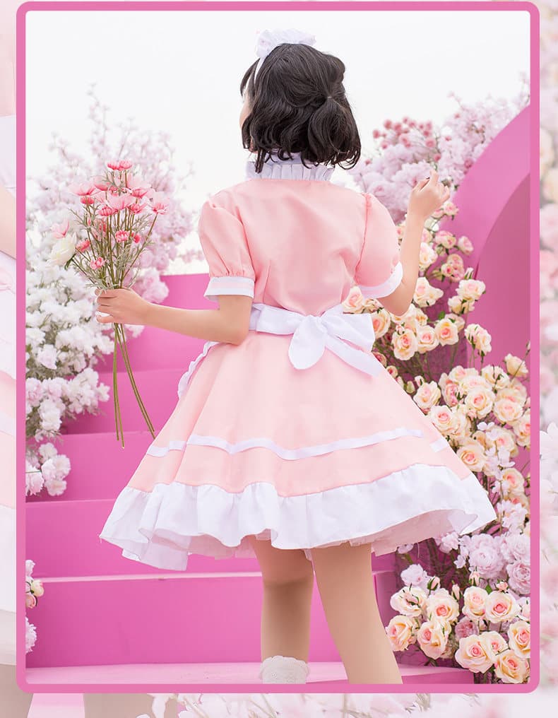 女装 夢見るお嬢様風フリルメイド服セット