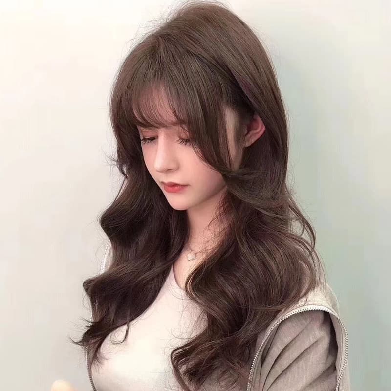 女装 シースルー前髪ふんわりロングウェーブウィッグ
