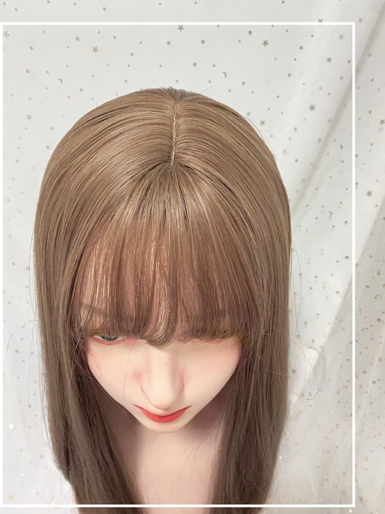 女装 透け感前髪のナチュラルストレートロングウィッグ
