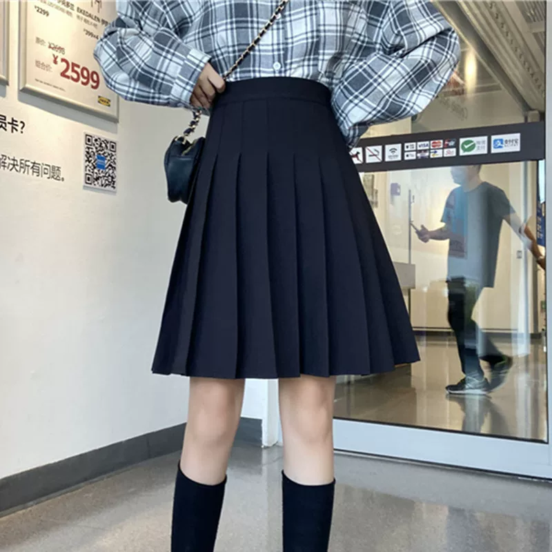 女装 学生風プリーツハイウエストミニスカート